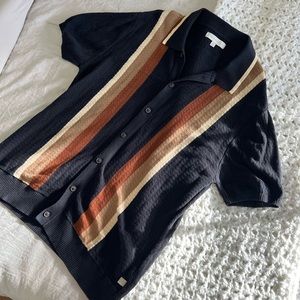 Striped Button Down Polo